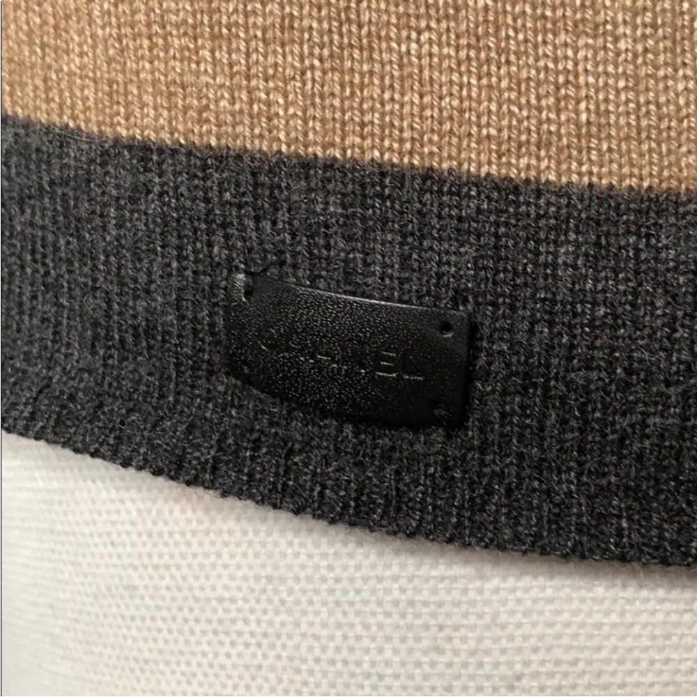 Chanel Women's Sweater - Black and Tan Stripes Sz 40 - Picture 6 of 8